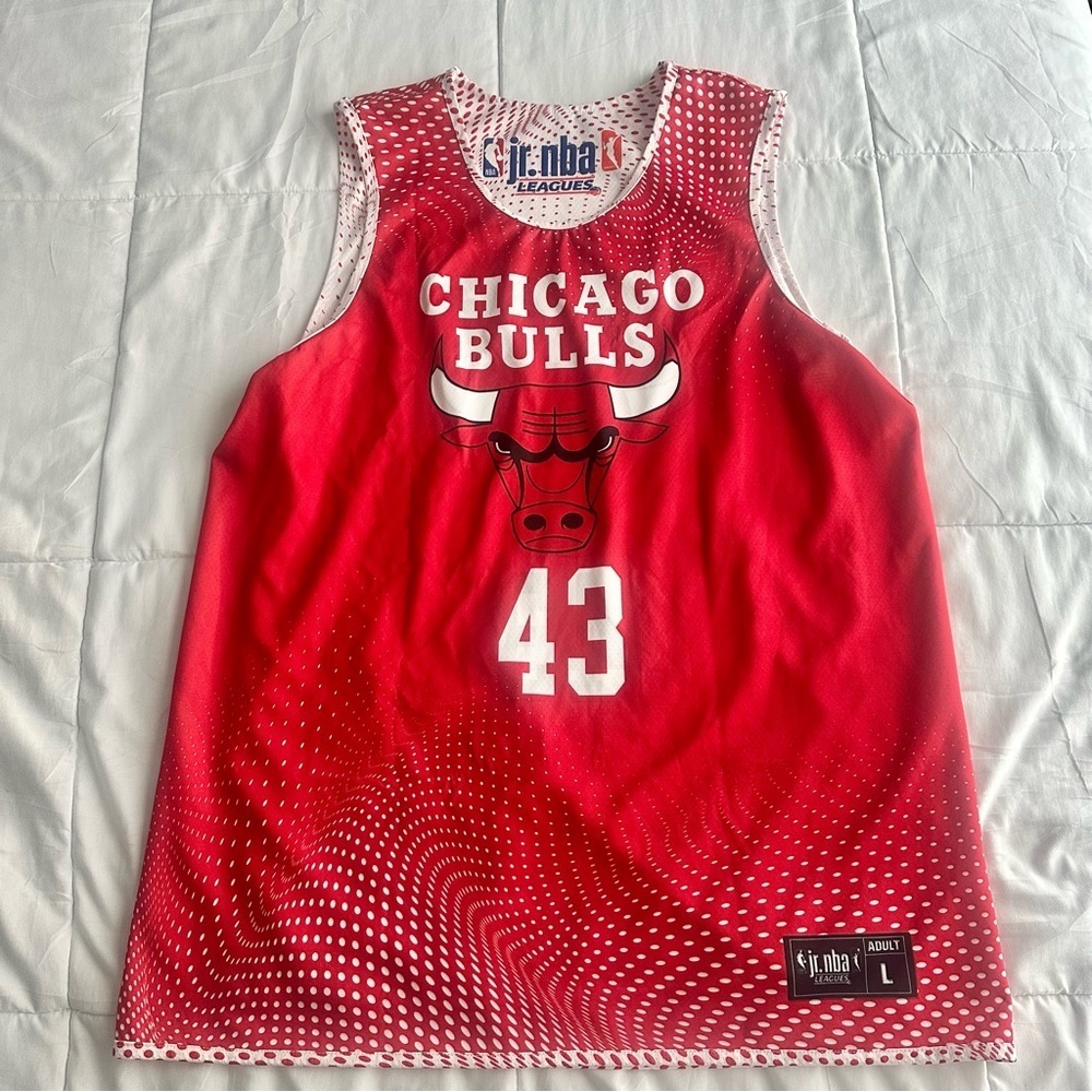 New! Chicago Bulls Jr Nba League Jersey #43 Adult Large Reversible Official - Picture 8 of 10